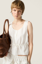Miu Miu Éther Drawstring Poplin Top