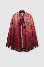 Gucci Silk Floral Pajama Set with Bow-Tie Blouse