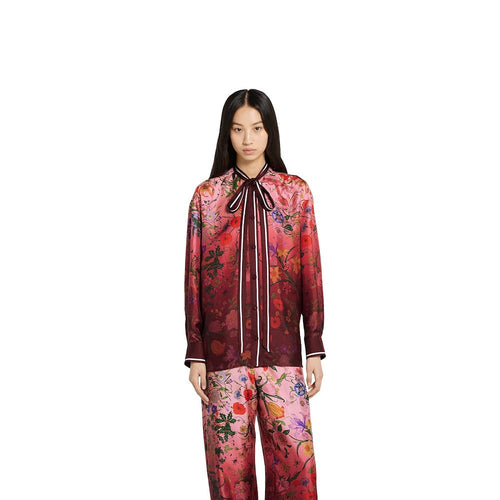 Gucci Silk Floral Pajama Set with Bow-Tie Blouse