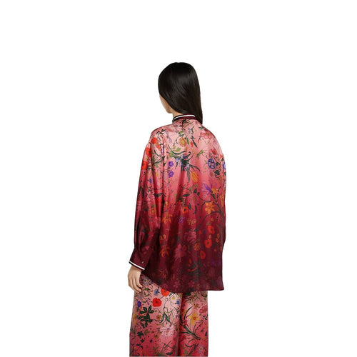 Gucci Silk Floral Pajama Set with Bow-Tie Blouse