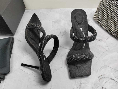 Alexander Wang Crystal Tubular Sandal Heels