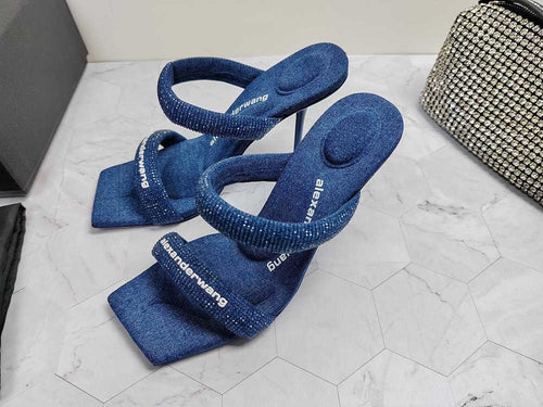 Alexander Wang Crystal Tubular Sandal Heels