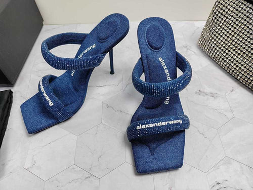 Alexander Wang Crystal Tubular Sandal Heels