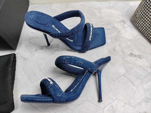 Alexander Wang Crystal Tubular Sandal Heels