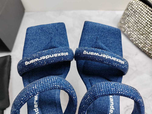 Alexander Wang Crystal Tubular Sandal Heels