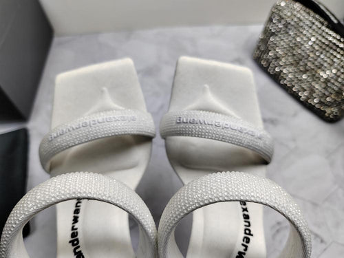 Alexander Wang Crystal Tubular Sandal Heels