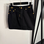 Versace Medusa Hardware Denim Mini Skirt