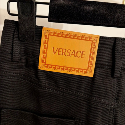 Versace Medusa Hardware Denim Mini Skirt
