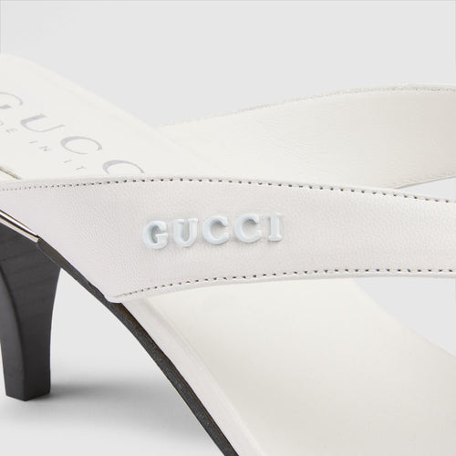 Gucci Rosé Satin Thong Heels