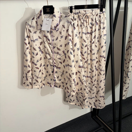 Dior Libellule Silk Lounge Set
