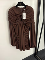 Schiaparelli Noir Drapé Ruched Mini Dress