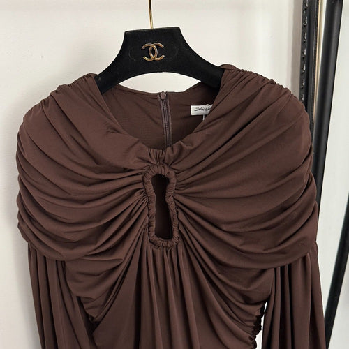 Schiaparelli Noir Drapé Ruched Mini Dress