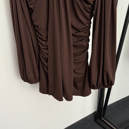 Schiaparelli Noir Drapé Ruched Mini Dress