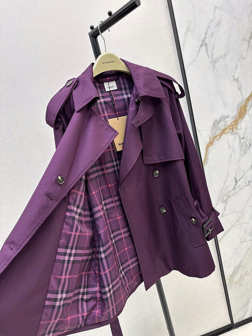Burberry Violet Heritage Short Trench Coat