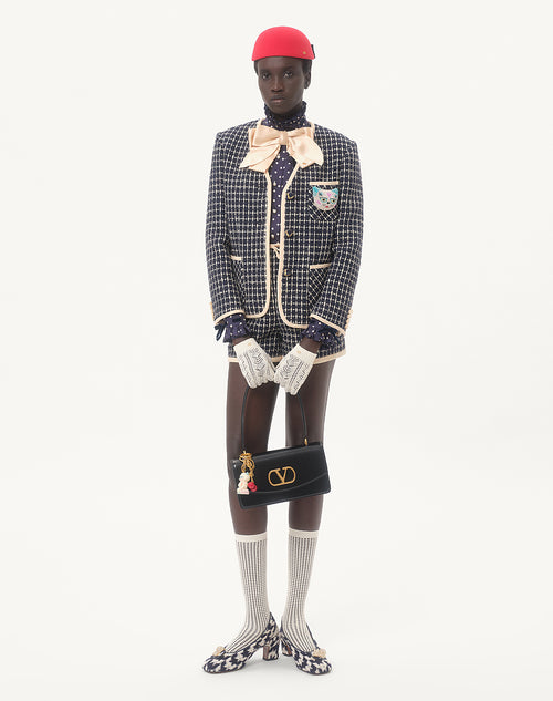 Valentino Navy & Cream Tweed Jacket and Shorts Set