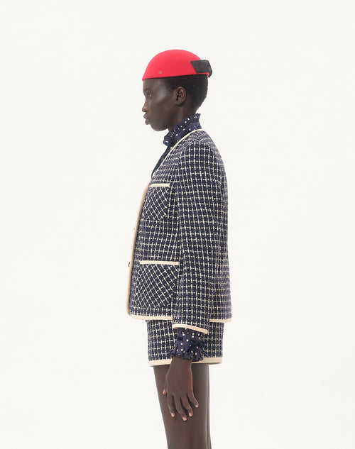 Valentino Navy & Cream Tweed Jacket and Shorts Set