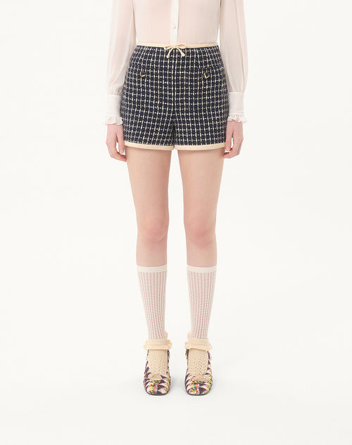 Valentino Navy & Cream Tweed Jacket and Shorts Set