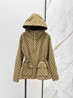 Gucci Monogram Heritage Belted Hooded Jacket