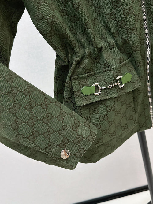 Gucci Monogram Hooded Jacket – Forest Green Edition