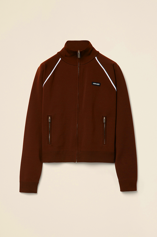 Miu Miu Sportivo Zip Track Jacket – Rich Mocha