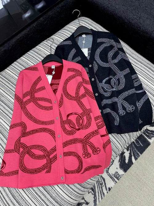 Loewe Rope Jacquard Knit Cardigan