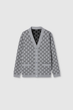 Gucci Monogram Intarsia Knit Cardigan – Grey