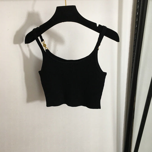 Versace Medusa Strap Knit Crop Top – Noir Eleganza