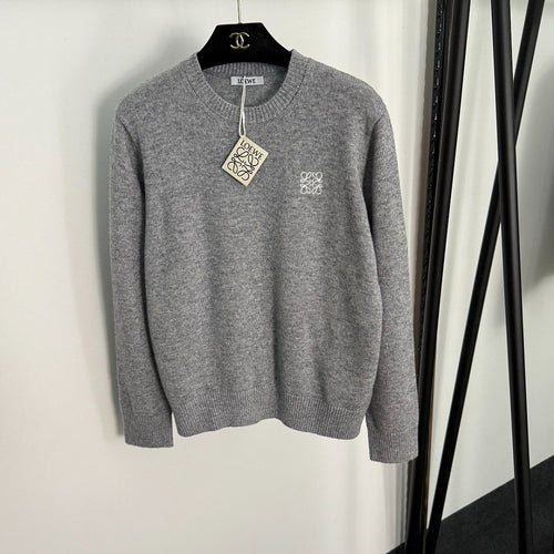 Loewe Anagram Grey Wool Crewneck Sweater