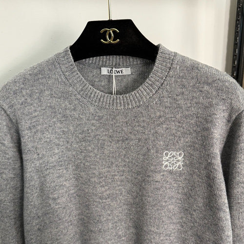 Loewe Anagram Grey Wool Crewneck Sweater