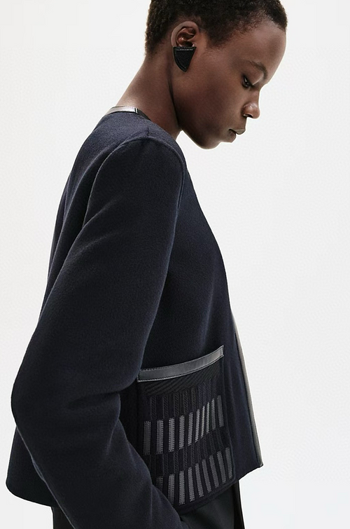 Hermès “Éclipse Structurée” Wool & Leather Jacket