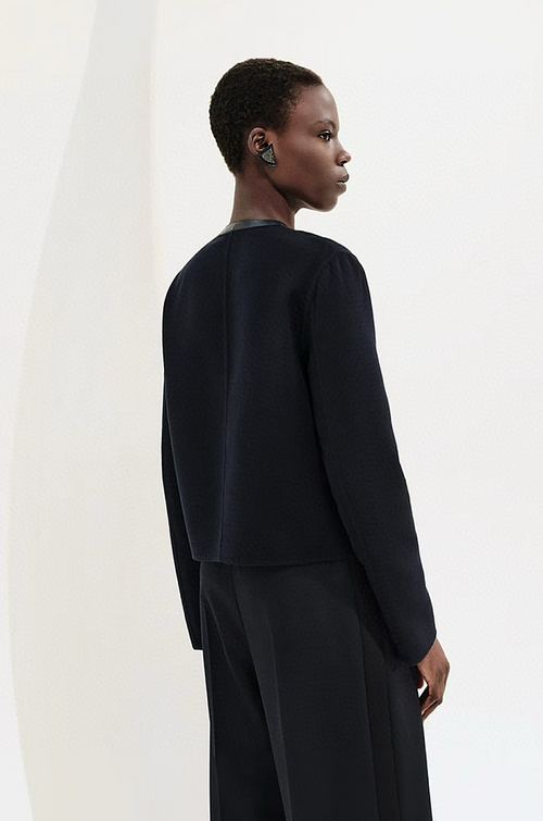 Hermès “Éclipse Structurée” Wool & Leather Jacket