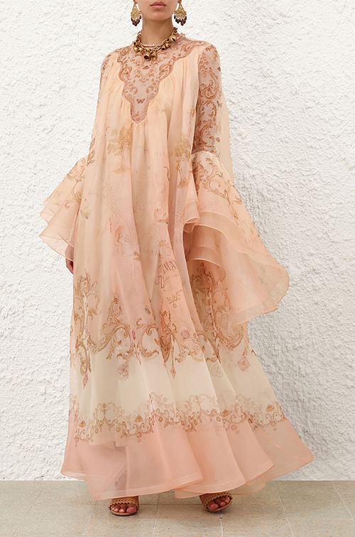 Zimmermann “Aurora Mappe Celestiali” Silk-Chiffon Gown
