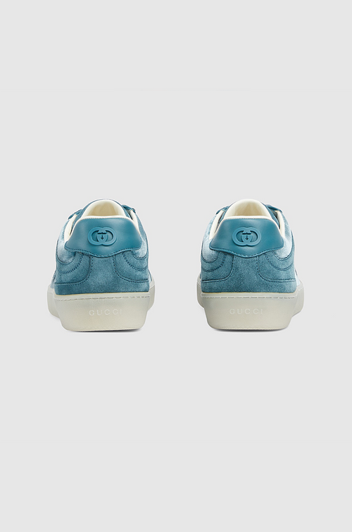 Gucci Velour GG Retro Low-Top Sneakers in Teal Blue