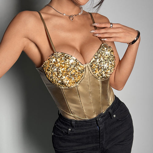 'Alani' Sequins Corset Bodysuit