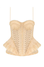 Zimmermann Écru Héritage Lace-Up Corset Top