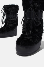 Moon Boot® Iconic Faux Fur Tall Snow Boots – Black Luxe Edition