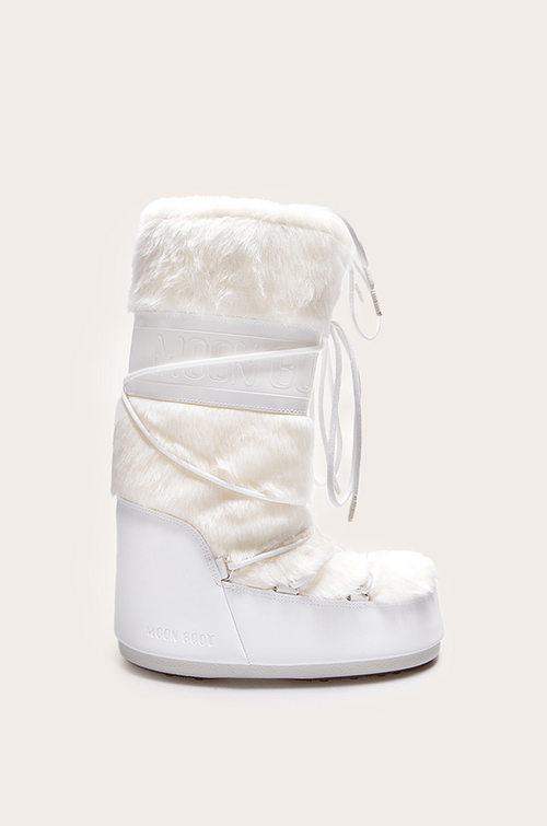 Moon Boot® Icon Faux Fur Wedge Snow Boots – Arctic White
