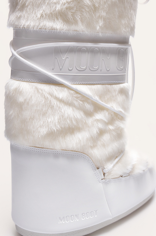 Moon Boot® Icon Faux Fur Wedge Snow Boots – Arctic White