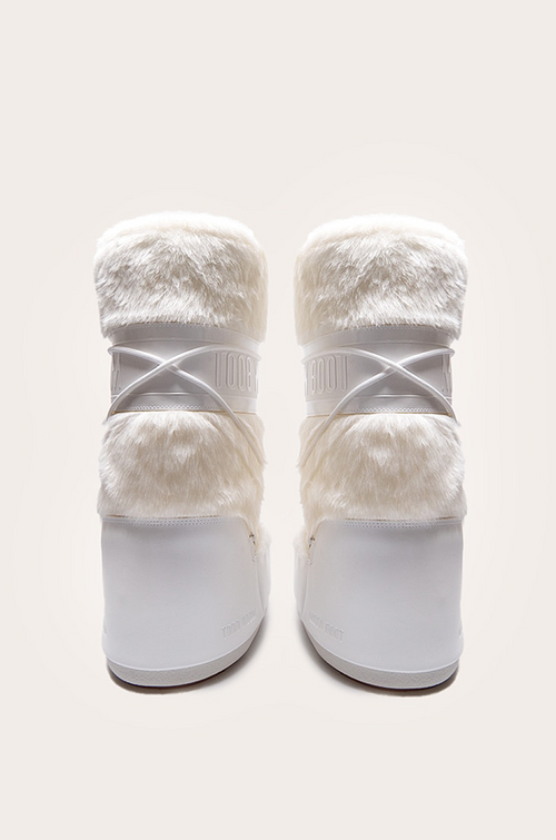 Moon Boot® Icon Faux Fur Wedge Snow Boots – Arctic White