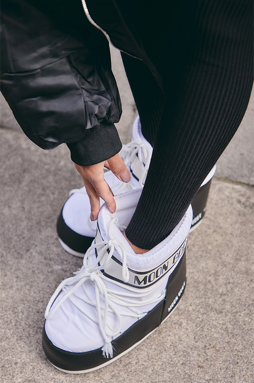 Moon Boot Icon Faux Fur Snow Boots – Black & White Edition