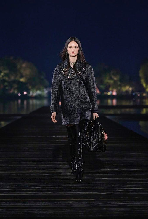 Chanel Noire Éternelle Patent Quilted Wedge Boots