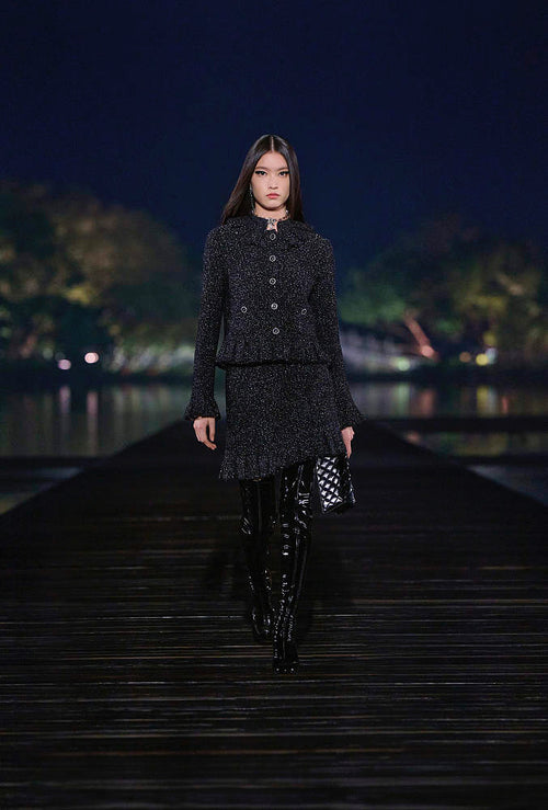 Chanel Noire Éternelle Patent Quilted Wedge Boots