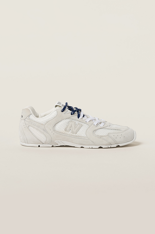 Miu Miu x New Balance White Suede Mesh Sneakers – Dual Lace Edition (EU 36–44)