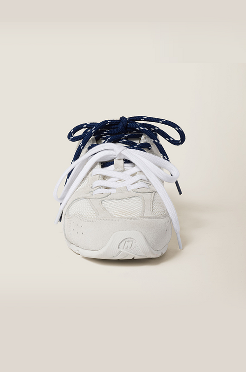 Miu Miu x New Balance White Suede Mesh Sneakers – Dual Lace Edition (EU 36–44)