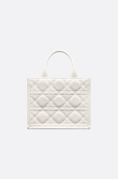 Dior Caro Small Book Tote in Cannage Quilted Lambskin (Black or White)