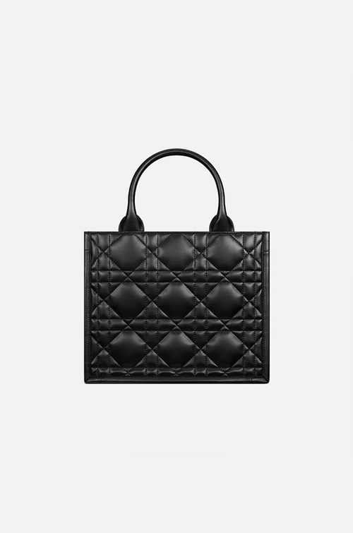 Dior Caro Small Book Tote in Cannage Quilted Lambskin (Black or White)
