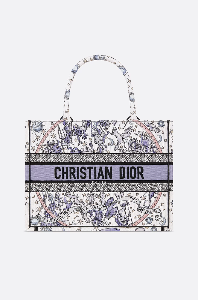 Dior Zodiac Embroidered Medium Book Tote – Multicolor – LUXE