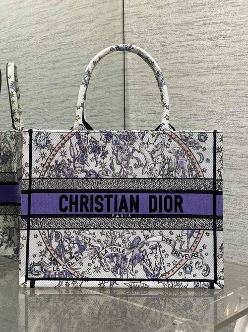 Dior Zodiac Embroidered Medium Book Tote – Multicolor