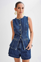 'Imogen' Denim Shorts Set