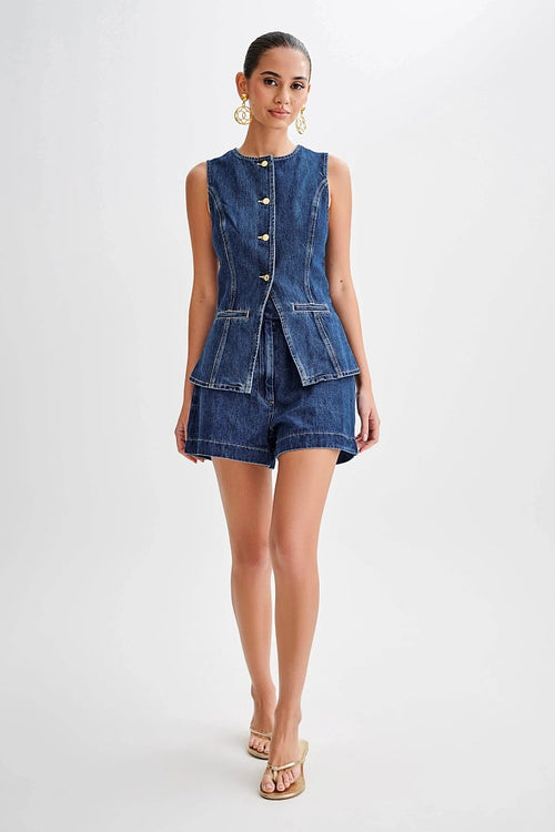 'Imogen' Denim Shorts Set
